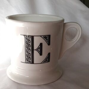 letter "E" monogram mug Anthropologie